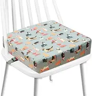 Toddler Booster Seat, Safe Chair Booster Seat with Adjustable Safety Belt and Fastening Strap, Travel Booster Seat, Non Slip Booster Seat Cushion Cute Kid Booster Seat for Dining Table Toddler Kids (Dog Squad)
