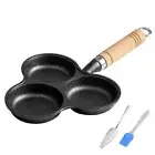3-Cup Cast Iron Egg Frying Pan Non Stick Egg Cooker Omelette Pan Fried Egg Pan