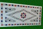 Gemstone Inlay Work Dining Table Top Rectangle Marble Meeting Table for Office