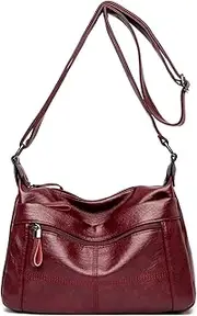 [leznazik] Retro Purses for Women Soft PU Leather Shoulder Bag Ladies Crossbody Purse and handbags Lightweight Pocketbook