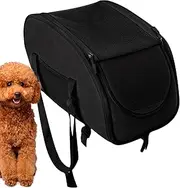 Dog Car Seat, Small Dogs Pet Booster Carrier, 15.35x9.44x9.44inch Ventilated Cat Travel Bag, Secure Portable Crate for Driving, Taxi, Ride Sharing, Road Trip, Daily Commute Use