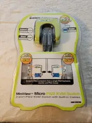 IOGear MiniView Micro PS2 KVM Switch 2 Port with Cables