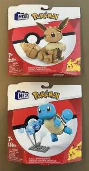 Pokemon MEGA Build & Show Set of 2 - Squirtle, Eevee -New In Box - Kids Gift