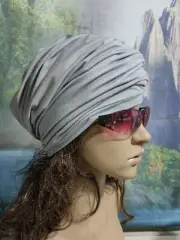 Women Silver Fiber Anti Radiation Pleated Beanie Cap RF EMF Microwave Shield Hat