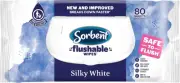 Sorbent Silky White Flushable Wipes 80 Pack