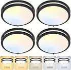 4-Pack 36W LED Flush Mount Ceiling Lights, 3200LM Black Ceiling Light Fixtures,