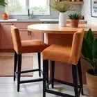 2 Pack, Boucle Cinnamon Brown Shearling Barstool Covers, Compatible with IKEA He