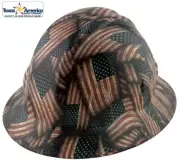 Large Second Amendments Flag Hydro Dipped Full Brim Hard Hat