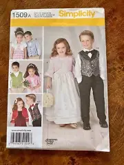 Simplicity 1509 Sewing Pattern Child’s Vest, Bolero And Bow Tie - Uncut