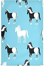 GAIREG White Black Horses Light Sky Blue Dishcloths for Kitchen, 28x18 Inch Bulk Restaurant Kitchen Towels