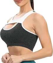 [Hiliby] Vest Sports Hollow Bubble Top Bra Women's Back Yoga Sexy Honeycomb Bra Work Out Tops