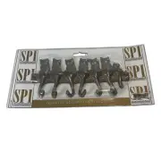 7 Cats Brass Key Hook Decorative Hardware - Bronze Finish Quality Decor