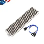 MAX7219 Microcontroller 4 In 1 Display LED Dot Matrix Module Green + 5P Line US