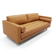 Madison 4 Seater Sofa Upholstered Mid-Century Couch Lounge Tan