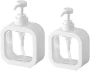 Transparent Dispenser Bottle Bathroom Hand Sanitizer Dispensing Bottle Plastic Press Bottle Visual Empty Bottle (500ml + 300ml)