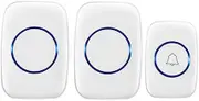 UnleashedRadiance Doorbell (White), Waterproof Doorbell Kit (One Button + Two Receivers), Can Distinguish Front Door and Back Door, Suitable for Apartments, Hotels, Offices, Schools