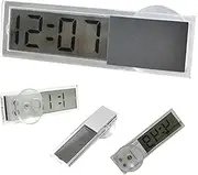 Car Dashboard Digital Clock - Car Clock with Suction Cup Battery Operated,Accurate LCD Temperature Display Dashboard Electronic Car Clock for Outdoor