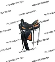 Western Handcrafted Designer Barrel Leather Horse Saddle Tack Set Size 10" - 18"