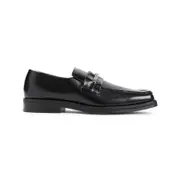[Martine Rose] Martine Rose-Black Square Toe Leather Loafers-Uomo 43 IT