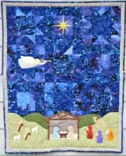 New Pieced and Applique Quilt Pattern SILENT NIGHT 32"X40"