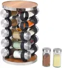 -Rotating Spice Rack Organizer - 2-Tier 360° Rotating Spice Holder with 20 Jars