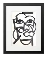 Corbellic Abstract 12x9 Cupid Lover Expressionism Paper Original Gallery Art