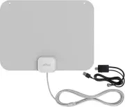 Mohu Leaf Amplified – Ultra-Thin Indoor TV Antenna, 60-Mile Range, Warm Grey