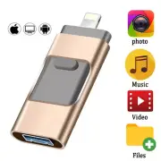 1TB 2TB 256/512GB USB i Flash Drive Disk Storage Memory Stick For iPhone iPad PC