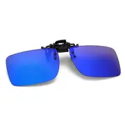 Clip-on Sunglasses Dark blue Mirror glass 40x58mm blue blue/dark blue