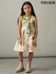 Reiss Pink Print Trinny 4-9 yrs Floral Scuba Sleeveless Dress (AP4335) | $90