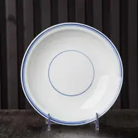 在飛比找ETMall東森購物網優惠-傳統藍邊湯盤菜盤圓盤飯盤創意雙線藍邊白瓷家用中式景德鎮陶瓷盤