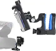Motorcycle Helmet Chin Mount for Action Camera, POV Recording Adjustable Helmet Camera Mount for Insta360, Osmo Action and More (with Phone Mount)