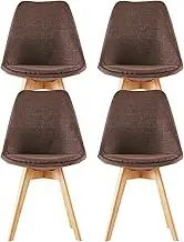SJIALEN Kitchen Dining Chair Set of 4,for Dining Bedroom Living Room Balcony Office Computer Chair Backrest Negotiate Leisure Chairs Chairs(Color:Chocolate)