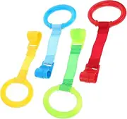 GREENADSCAPE 8pcs Standing Pull Ring up Ups Grabber Crib Support Tools Walking Assistant para Bed Handles Rings Accessory Learning Play Stand Help Plastic