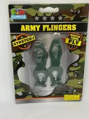 New package of Toysmith Flingers includes 2 Army Men, Stretchy Toy