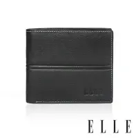 在飛比找momo購物網優惠-【ELLE HOMME】ELLE 直線車紋3卡1窗格 皮夾/