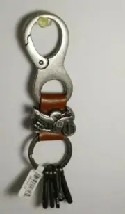 Motorcycle Key Chain metal/Pleather Strap Multiple Key Ring Keychain Street Bike