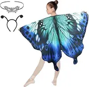 NiCola Butterfly Wings for Girls, Butterfly Wings Kids Cape, Fairy Butterfly Wings with Mask and Tentacles, Kids Butterfly Costume for Halloween Party Dress up (Style 4)