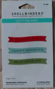 NIP Spellbinders 4 Cutting Dies Handmade Sentiments