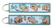 Pinstant Capybara Cartoon Cute Kawaii Keychain Key Tag Chain Fob Ring