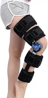 Hinged Knee Brace for Knee Support,Adjustable Knee Immobilizer Locking Knee Brace for Men and Women for Recovery, Arthritis, Meniscus Tear (L)