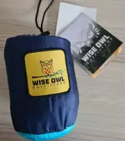 Wise Owl Outfitters Portable Camping Hammock w/Tree Strap, Navy/Sky Blue - NWT