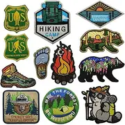 [YOYUMI] Tactical Patch 12Pcs Outdoor Sticker Badge Mountain Sunset Outdoor Scenery Cloth Patch