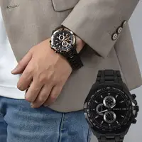 在飛比找Yahoo奇摩購物中心優惠-男生手錶 模擬三眼不鏽鋼錶【NE2061】