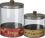 Primitives by Kathy Decorative Canister Set, Set of 2, Nap Play Treat Multicolor