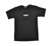 Obey CREEP SCAN Black Multicolor Graphic Print Soft Cotton S/S Men's Shirt
