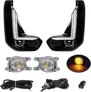 2pcs LED Fog Lamp Daytime Running Light Compatible With Toyota Hilux Revo 2020-2022 DRL Turn Signal Light(DRL and Fog Yellow)