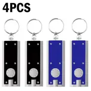 4x Mini Led Keychain Light USB Battery Power Keychain Key Ring Camp Bright Torch