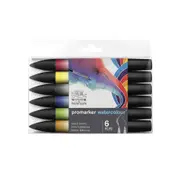 6pc Winsor & Newton ProMarker Watercolour Art Drawing/Colouring Set Basic Tones
