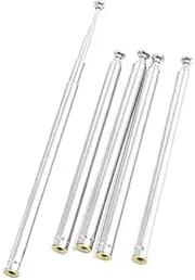 XYWHPGV Silver Tone FM Radio TV 5 Sections Telescopic Antenna Aerial 12 Inches 310mm Long 5 Pcs(201b8 7aad8 3bfb0 f6b16 6cfdd 8a074